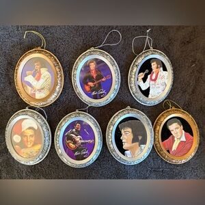 Elvis Presley Holiday Ornament Set - Gold and Silver Frames